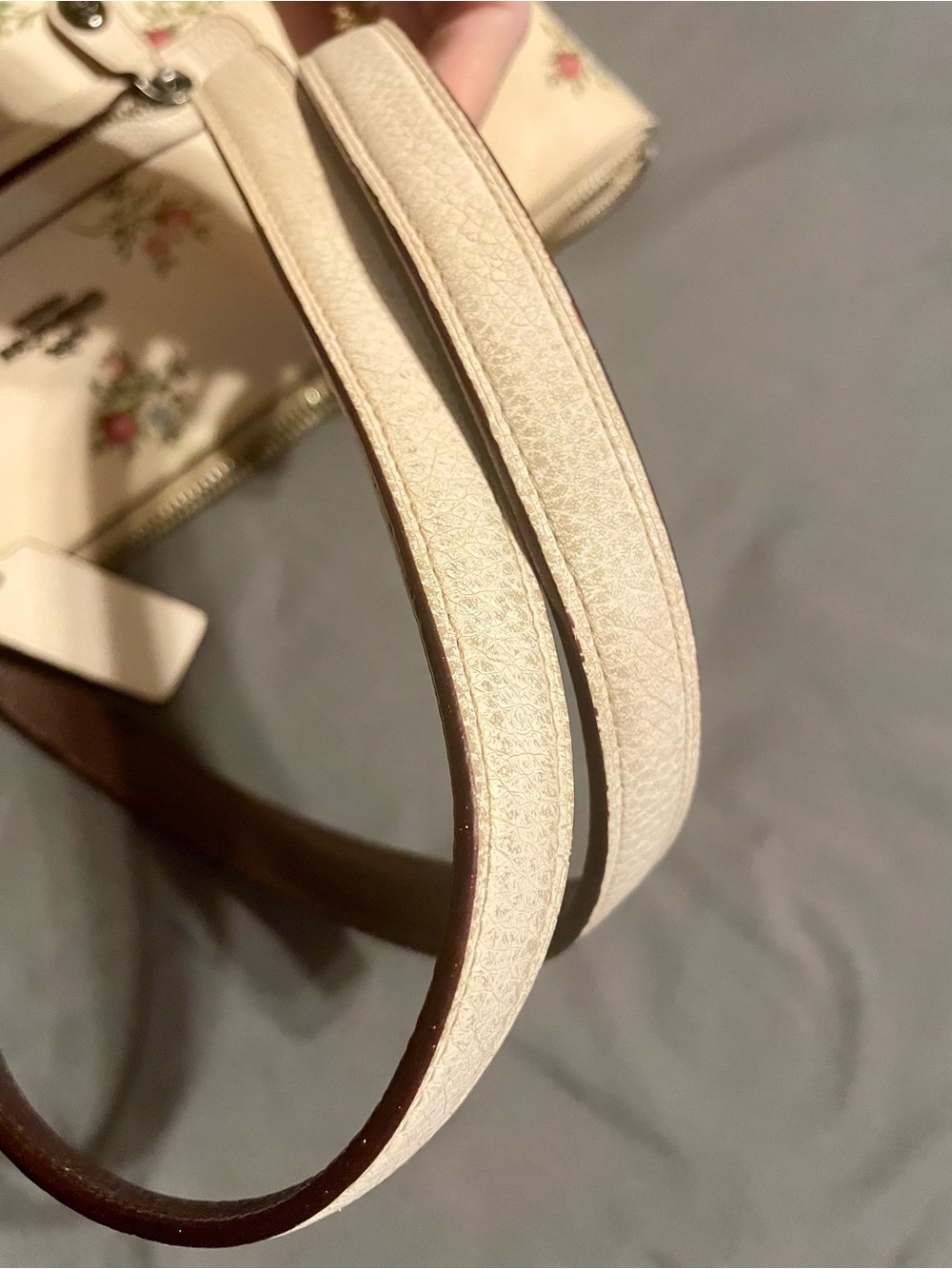 Coach Tote Bag in Cream with Pink Floral Print - Picture 12 of 16